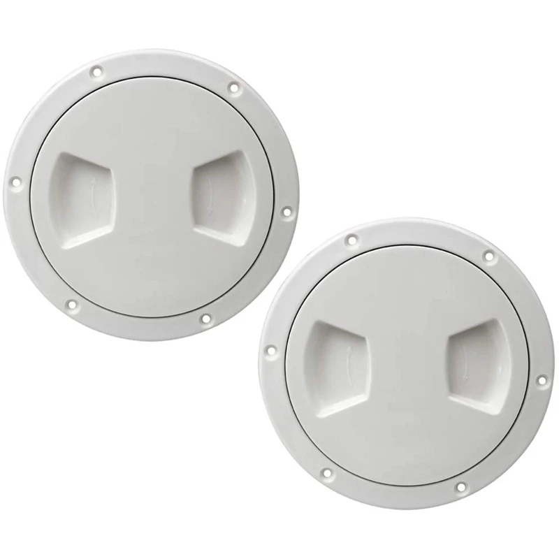 

AU05 -2 Pcs Marine RV 5 Inch Access Hatch Cover Twist Out Deck Plate,Round Non-Slip Hatch-Removable Waterproof Sealing Cover