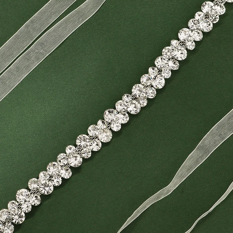 Glitzernder Strass-Prinzessin-Kleidergürtel für Damen, modisch, silberfarben, Kristall, Hochzeitsaccessoires, Urlaubsgeschenke für Freundinnen – Detail 9