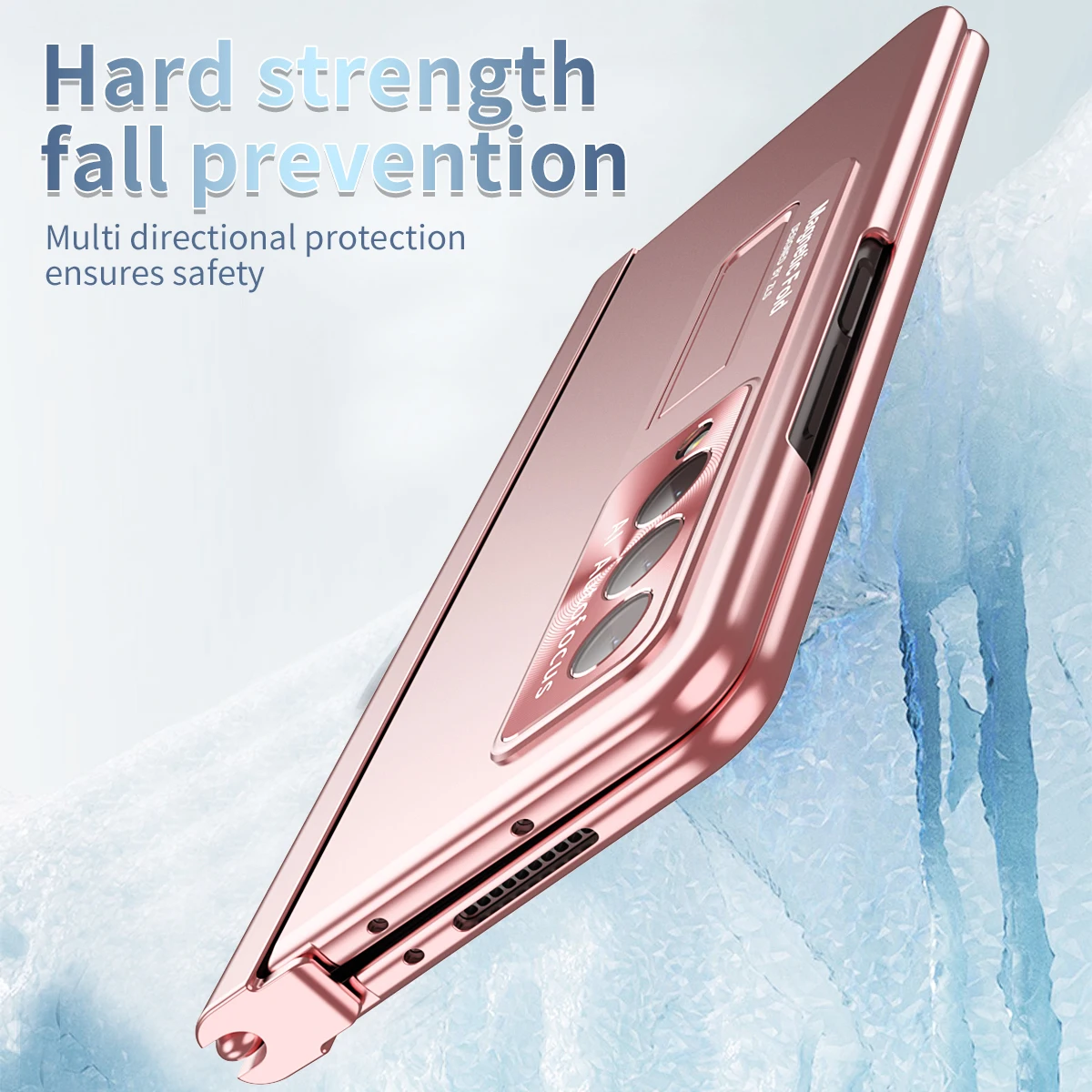 2 Hinges Case For Samsung Galaxy Z Fold 4 3 Ultra Thin Shockproof Protection PC Hard Back Cover With Pen Solt For Fold4 With Pen