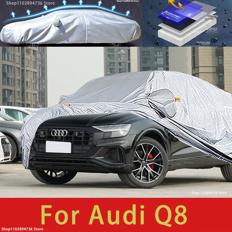 

For Audi Q8 Outdoor Protection Full Car Covers Snow Cover Sunshade Waterproof Dustproof Exterior Car accessories