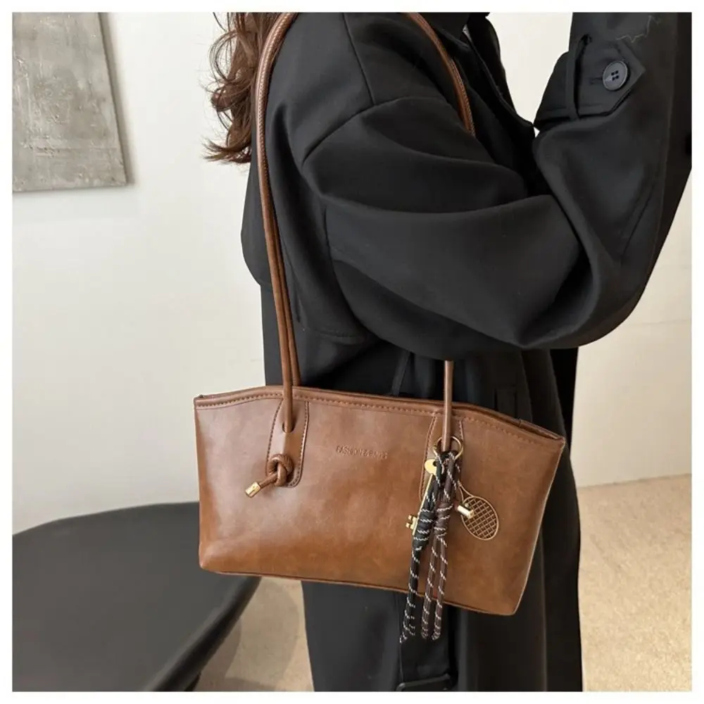 New PU Leather Work Shoulder Bag Simple Solid Color Crossbody Bag Large Capacity Lady Handbags Commuting Bag Tote Bag