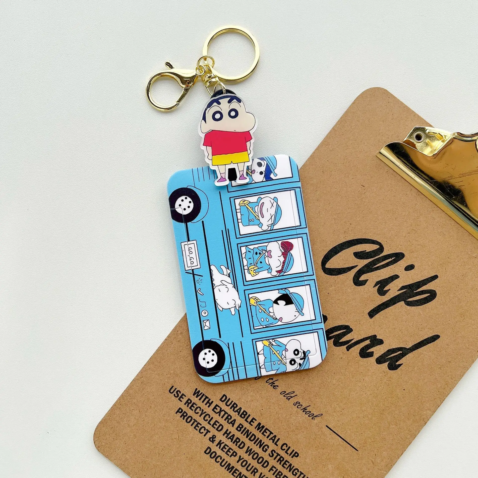 Kawaii Crayon Shin-chan Keychain and Card Holder Accessory
