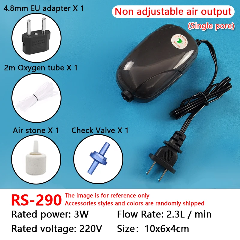 Aquarium air pump 1PC Aquarium Air Pump Fish Tank Mini Compressor Single Double Outlet Check Valve Tube Aquatic Accessories 220V 3W 5W