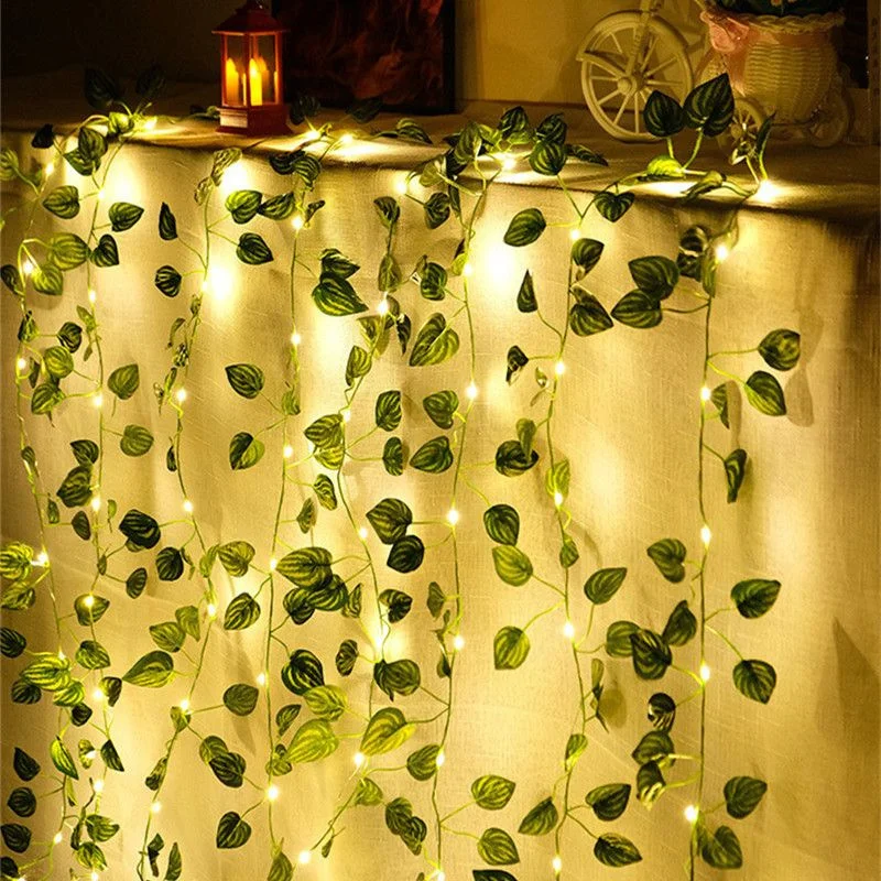 

2M 5M 10M Artificial Ivy Vine String Lights Green Leaf Fairy Lights LED Garland Lamp Party Lights Christmas Decorations for Home