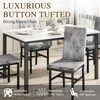 Dining Table Set for 4 Faux Marble Small Kitchen Table Chairs Set of 4 with Luxurious Button Tufted Dinner Chairs 5