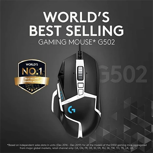 Logitech G502 Hero / Hero 25K Sensor, Adj DPI Upto 25600, RGB, 11