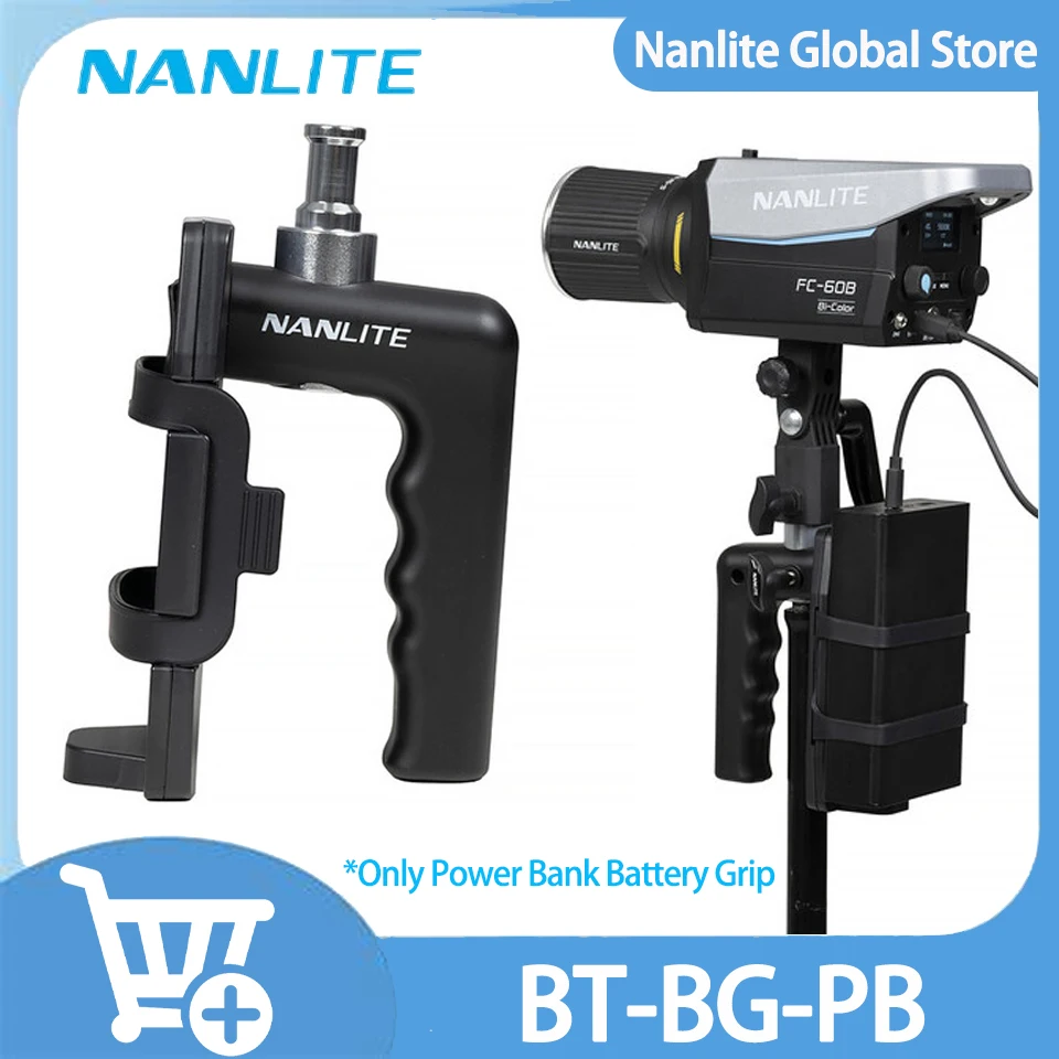 Nanlite BT-BG-PB Power Bank Battery Grip for FC-60B and FC-120B Support Handheld or with the Light Frame Installation