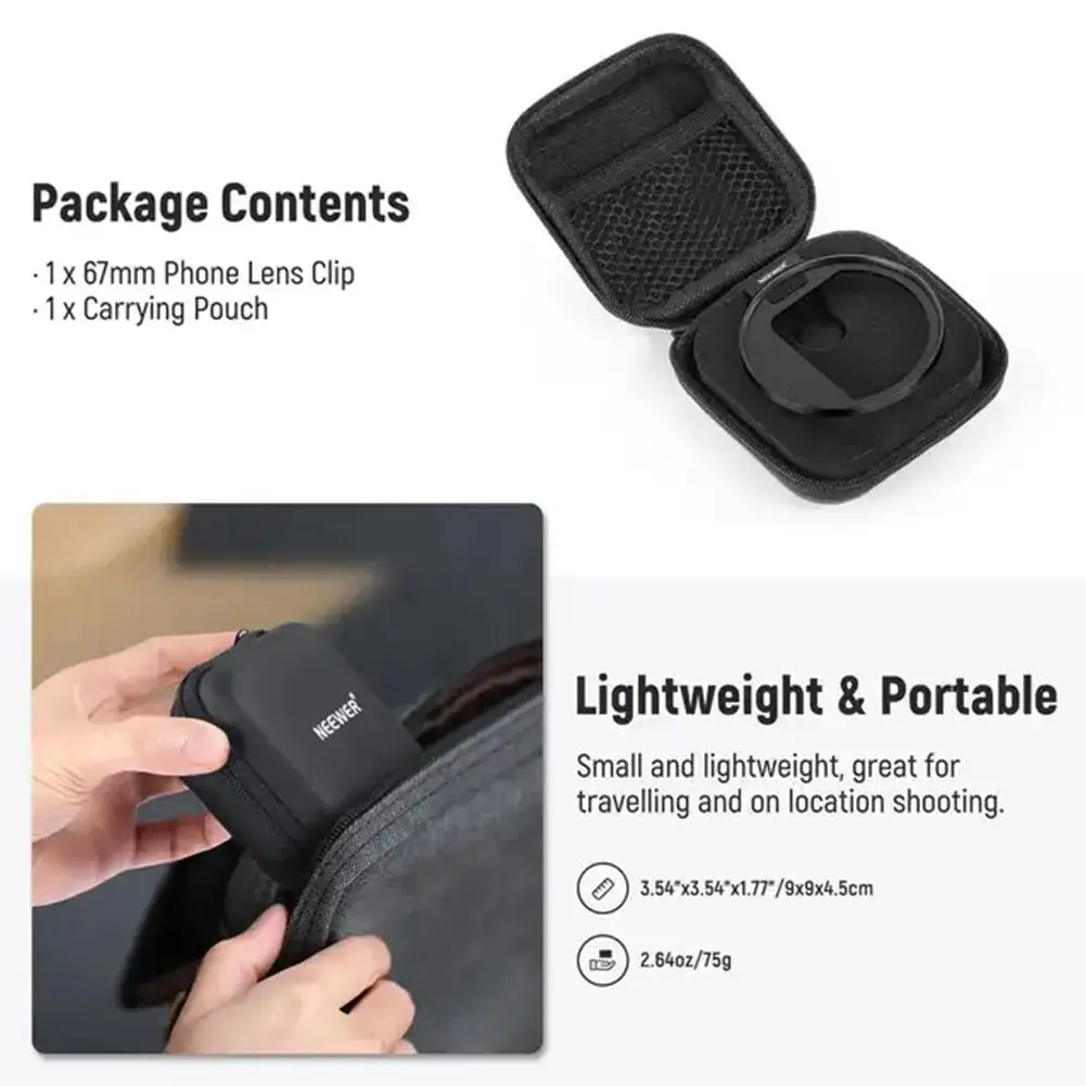 Phone Lens Filter 67mm Clip Adapter for iPhone Camera Assistant Lens Effects