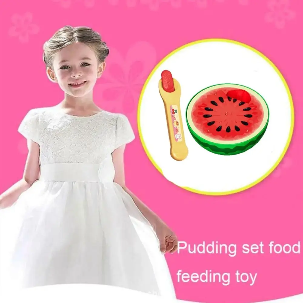 Creative Food Feeding Fruit Pudding Set Feeding Role Play Simulation Watermelon Pudding Orange Kiwi fruit Play House Gift