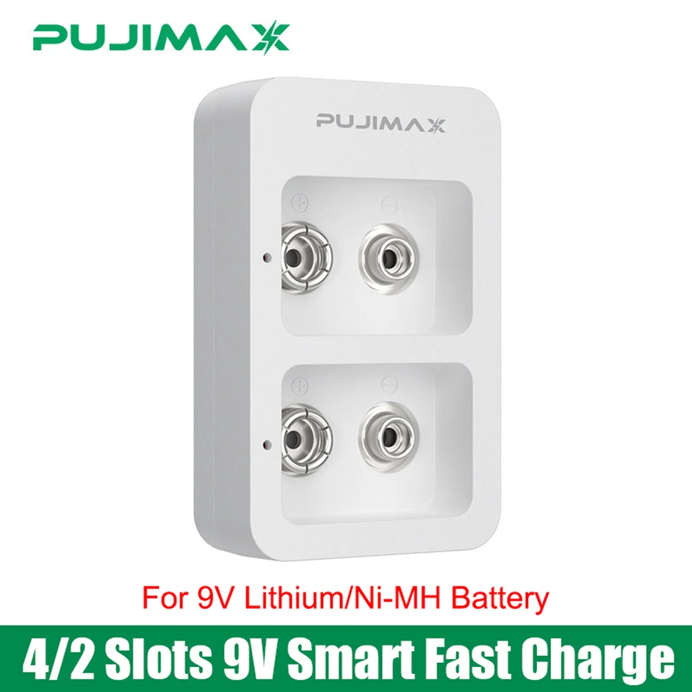 2 Slots Smart Fast Battery Charger 9V With LED Indicators For Ni MH/Ni