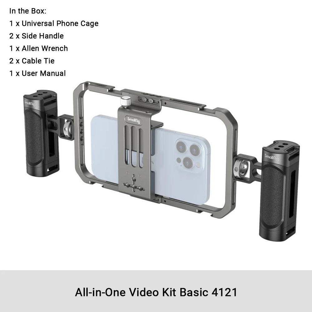 SmallRigスマホ用ケージ　ハンドル付き Amazon.co.jp: SmallRig 回転式クイックリリースサイドハンドル