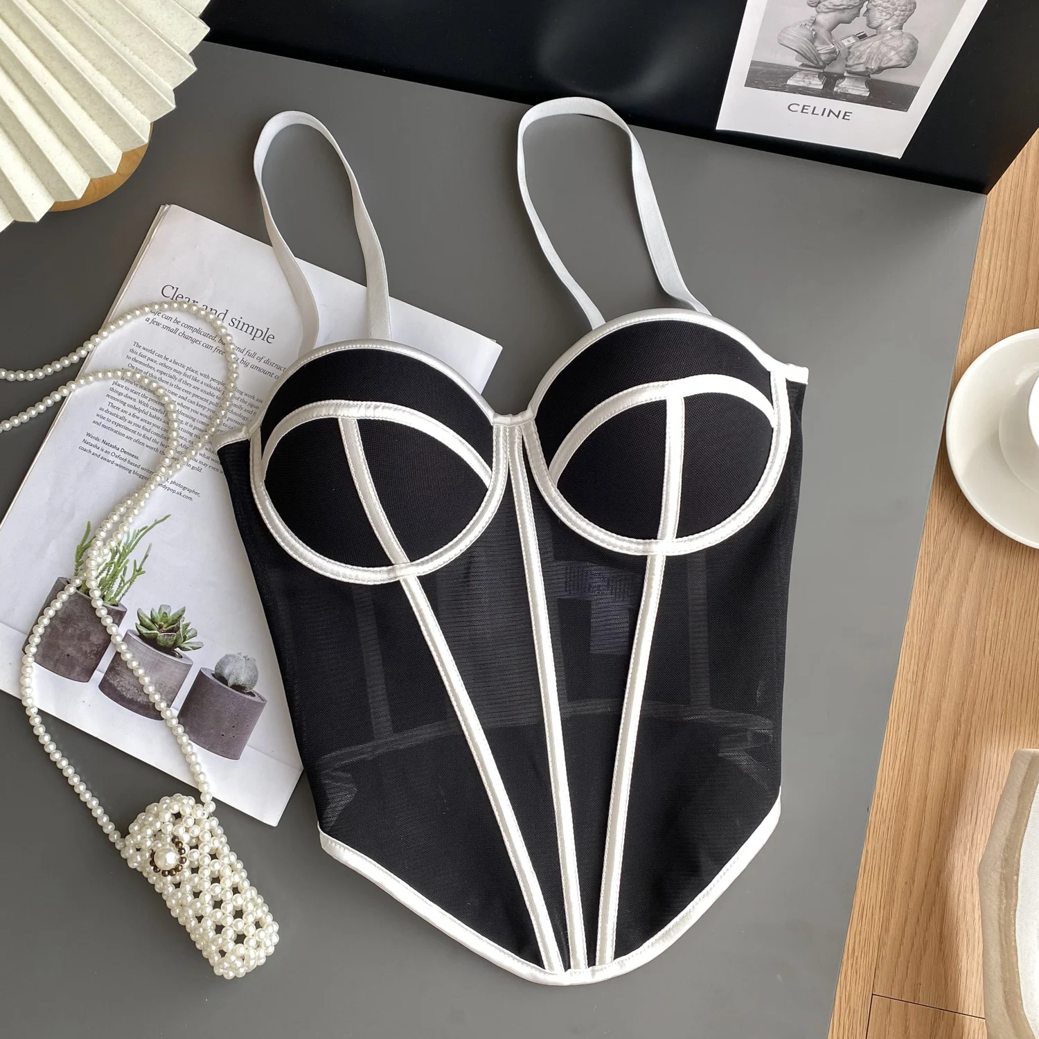 Black against white stripes