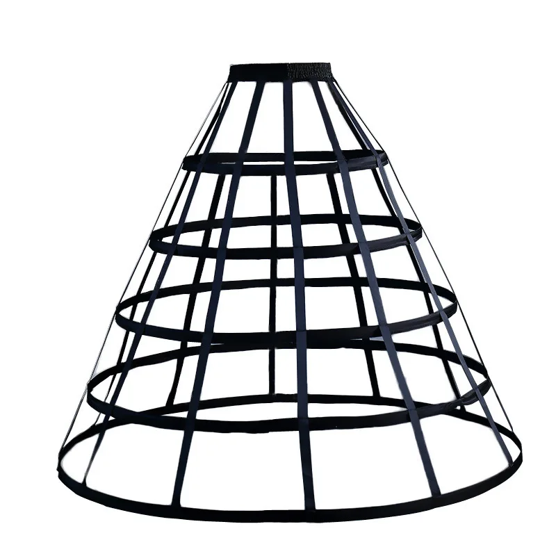 Black Lolita Crinoline Hollow Bird Cage Adjustment Fishbone Five Steel Circle White Lolita Princess Wedding Dress Tutu Skirt
