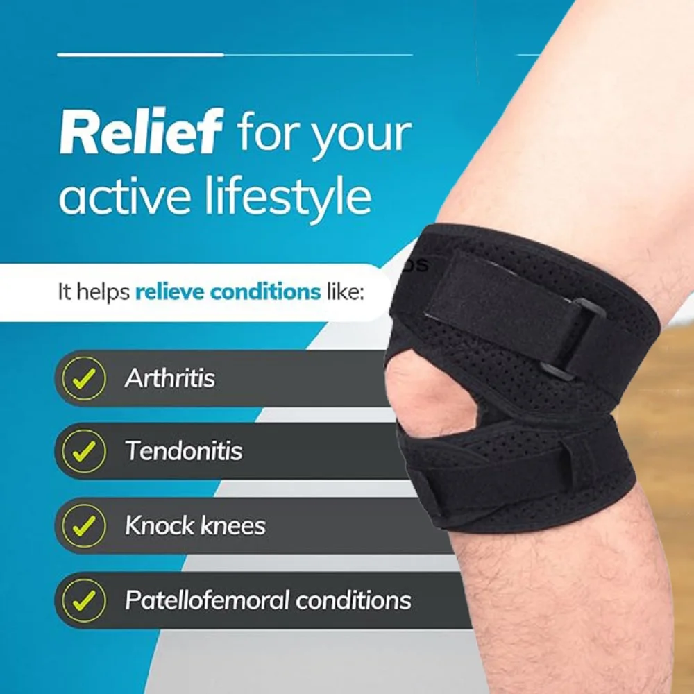1Pcs Knee Compression Arthritis Women Men Patella Brace Knee Protection Pad Sports Adjustable Support Meniscus Tear