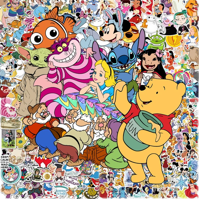 Disney-pegatinas de dibujos animados para niños, 10/30/50/100/200 piezas,  pegatinas de princesa Micky, para portátil, monopatín, teléfono, coche,  Graffiti, calcomanía, juguete - AliExpress