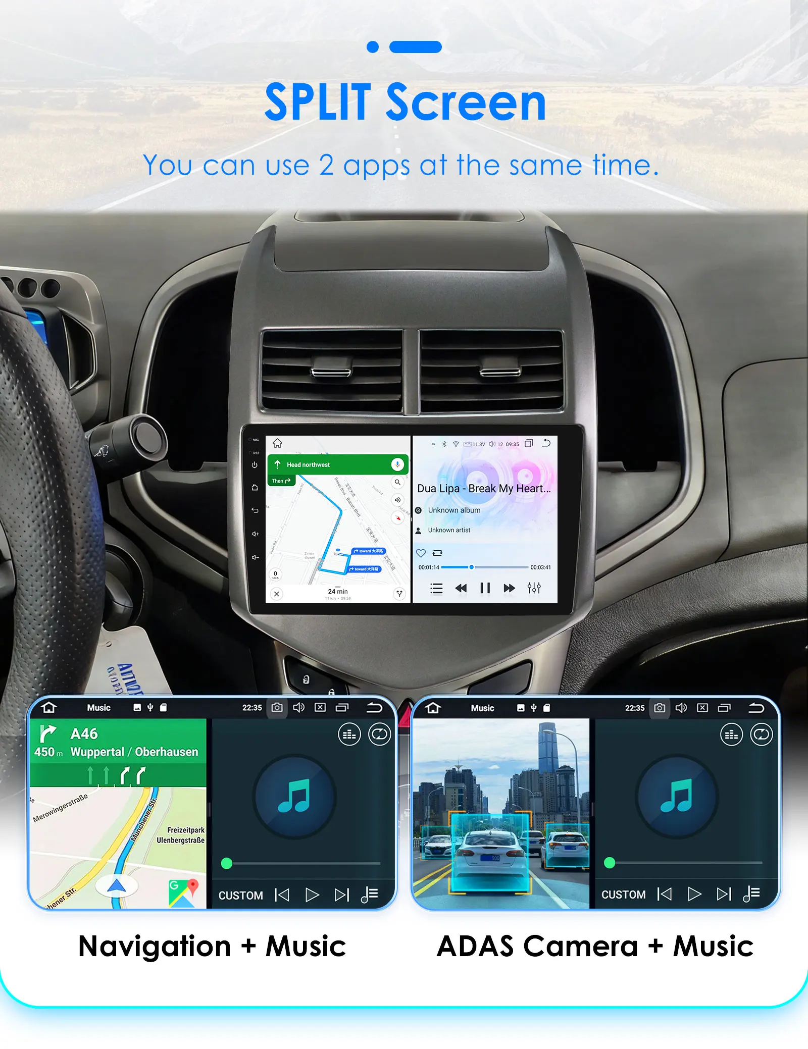 Android 14 Autoradio für Chevrolet Aveo 2 Sonic T300 2011-2015 Multimedia-Player Carplay Android Auto Stereo GPS 360-Kamera Bildschirm – Detail 34