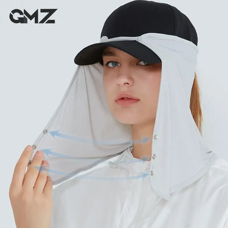 자외선 차단 차양 마스크 캡 바이저 헤드웨어 베일, 야외 스포츠용, 빠른 건조, 낚시 모자, 얼굴 목 골프 하이킹 여행 모자 