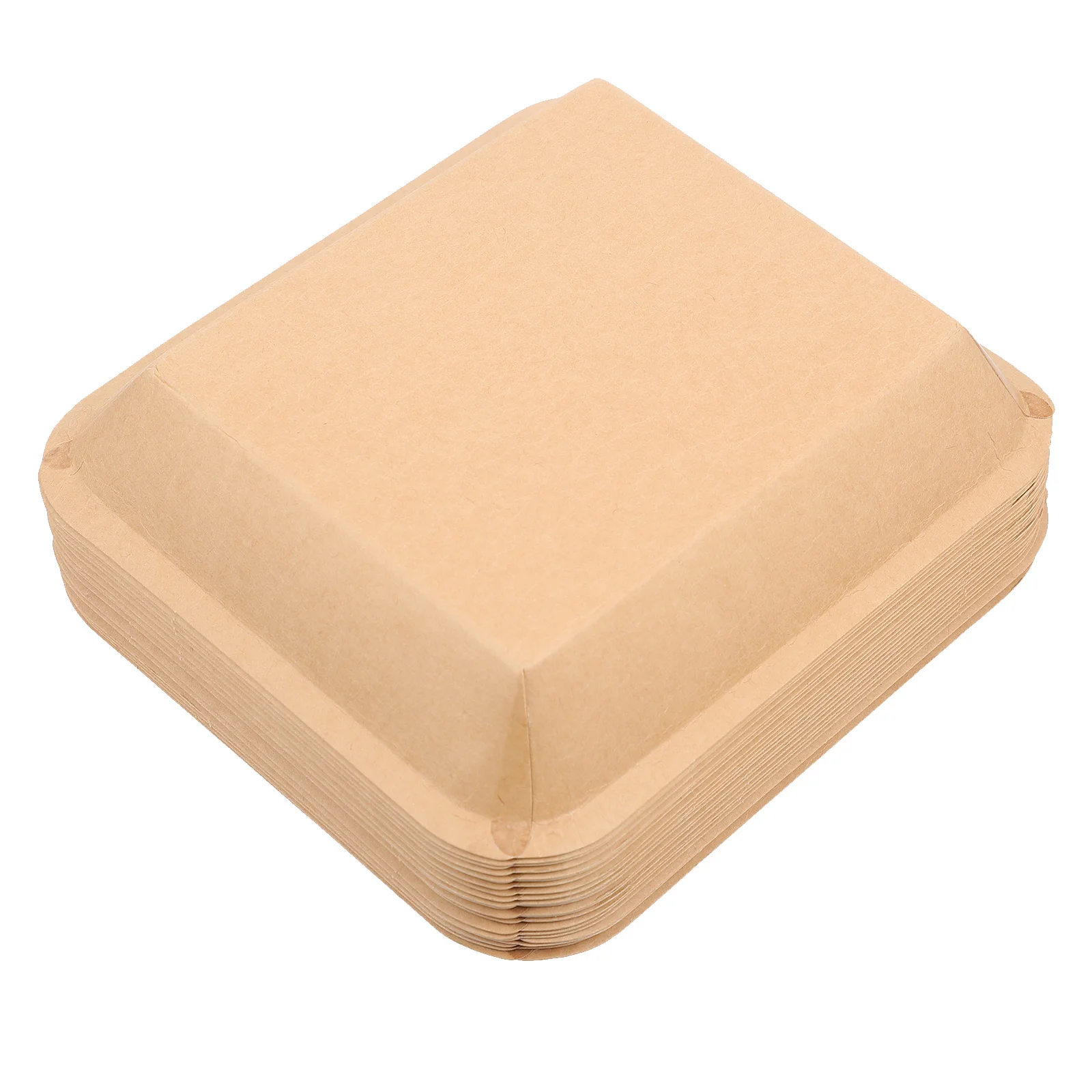 25 Pcs Pack Kraft Paper Plates Food-grade Material Packing Cases Snack Multiple Use for Fried