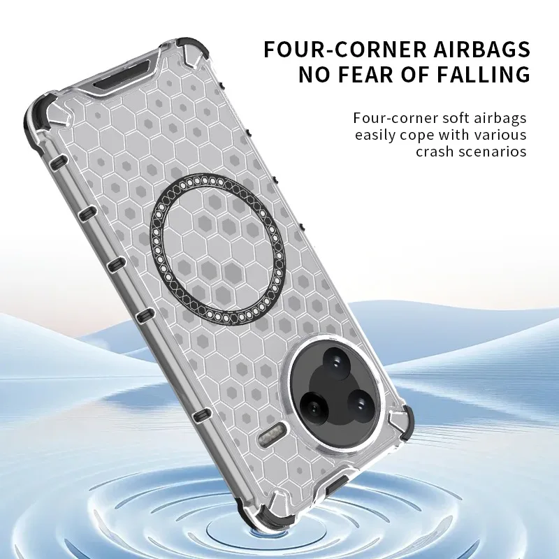Magnetic Shockproof Clear Phone Case with Air-Cushion Protection