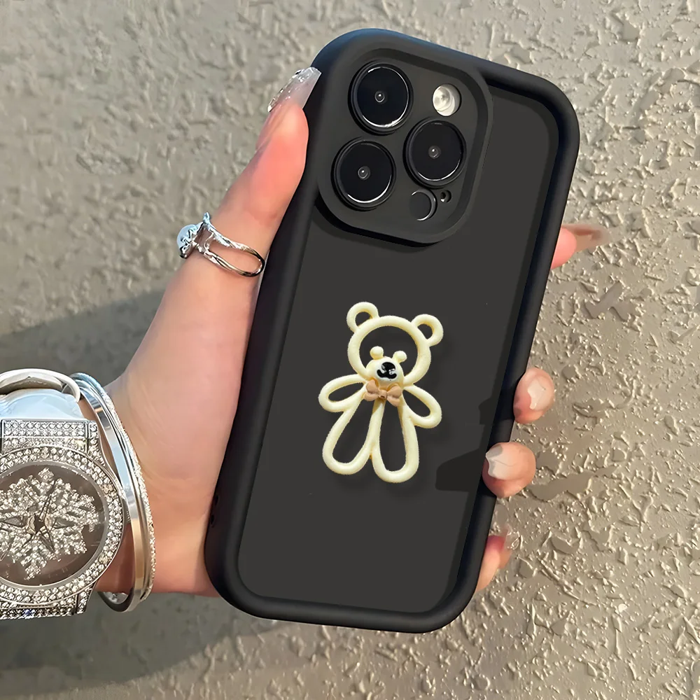 لطيف ثلاثية الأبعاد الدب القهوة الكرتون سيليكون ال...