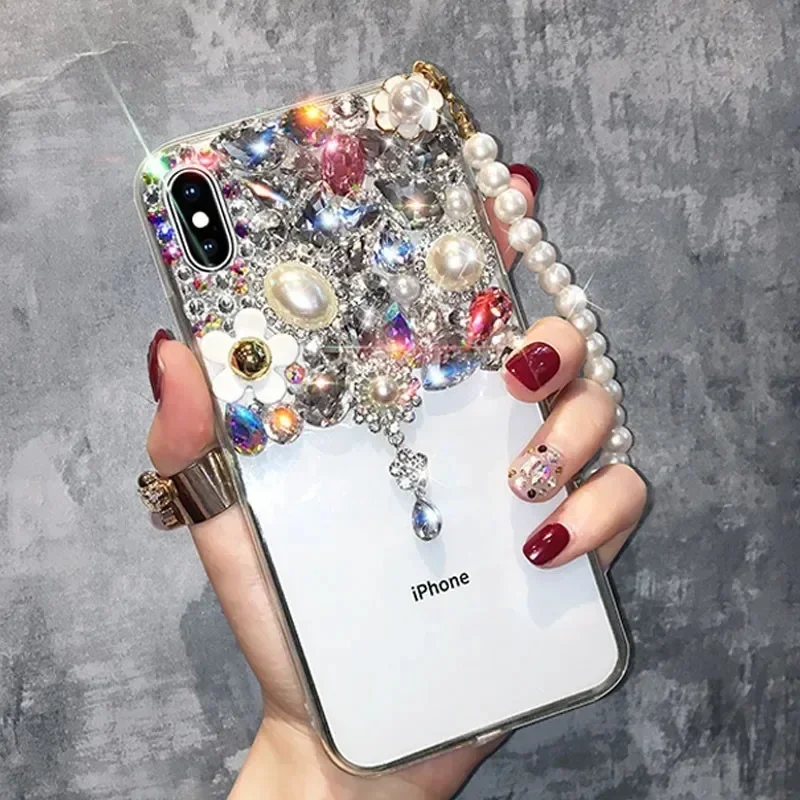 Custodia piena di diamanti con strass premium per Apple 16