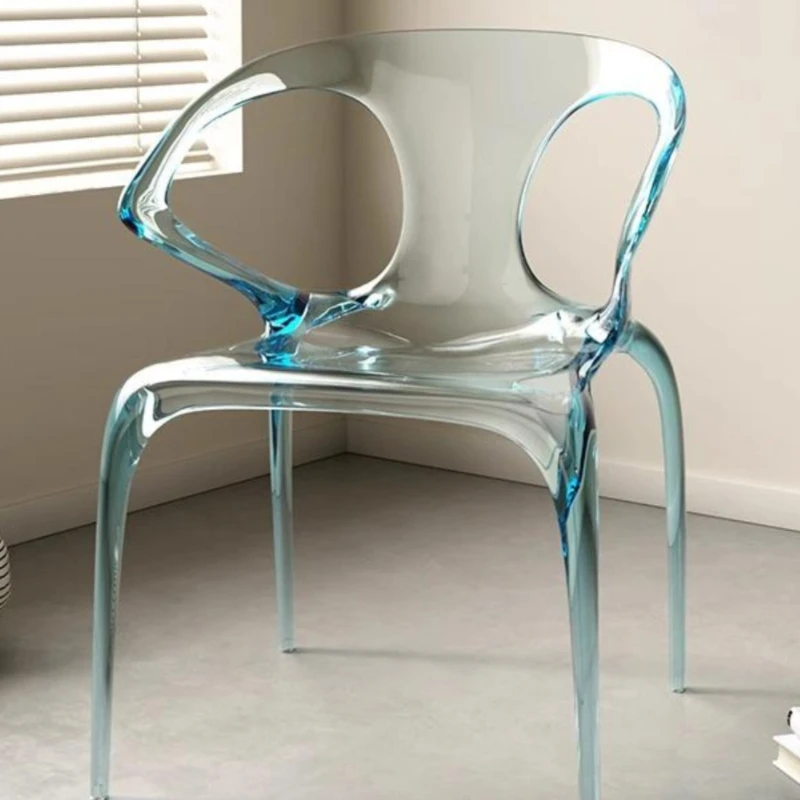 Modern Acrylic Transparent Dining Chair AVA Designer Chair Luxury Crystal Clear Backrest Seat Creative Home Vanity Accent Chair