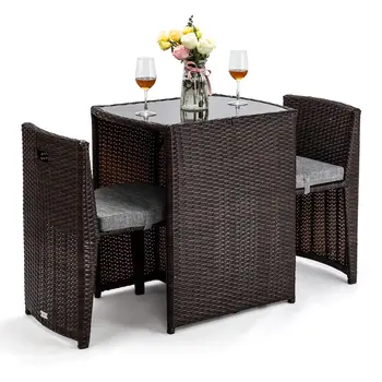 3-Piece Wicker Bistro Set 1
