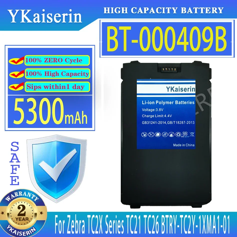 

YKaiserin Battery BT-000409B BT000409B 5300mAh For Zebra TC2X Series TC21 TC26 BTRY-TC2Y-1XMA1-01 Bateria