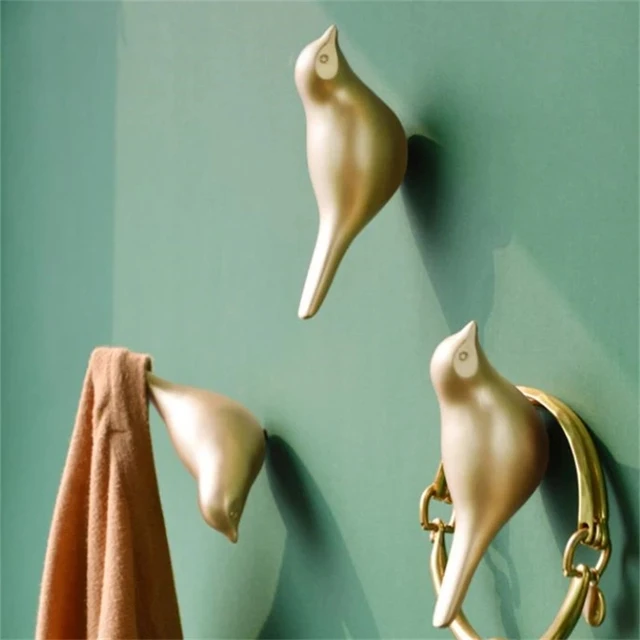 Aranyos Madárhorog Többfunkciós Falfüggő Ajtó Dekoráció Kabát Polc Billentyű Ruhák Akaszt Tároló Szervező Konyhai Kiegészítők