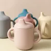 Mamaplan Silicone Baby Cup Portable Water Bottle With Double Handle Leakproof Baby Cups Feeding Liquid Baby Items Baby Tableware 2