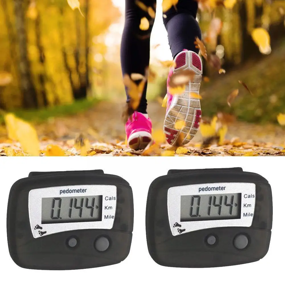 Pedometer Step Calorie Kilometer Counter Walking Run Clip Keys Portable Double Equipment Digital Design Distance Pocket Fit W6J8