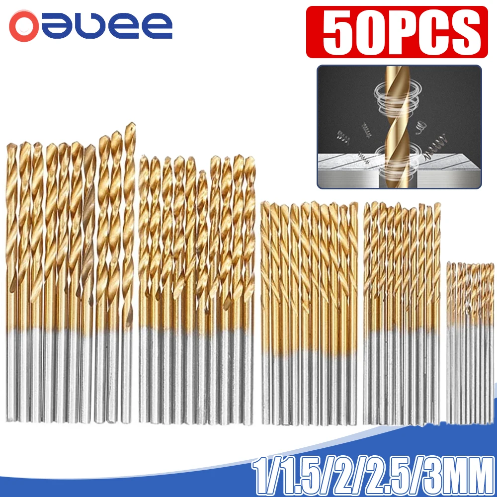 50pcs High Speed Steel Twist Drill Bits Stainless Steel Tool Set Whole Ground Metal Reamer Tools