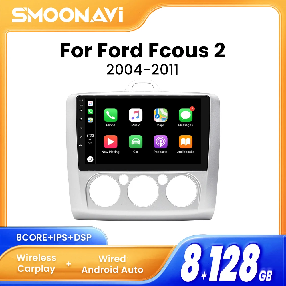 

Wireless Carplay AI Voice Control Car Radio For Ford Focus 2 3 Mk2 Mk3 2004-2011 Android Auto RDS 4G Multimedia GPS 8GB 128GB