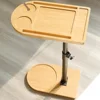 Adjustable 360° Rotatable Couch Tray Table with Phone Tablet Slots Versatile Side Table Snack Holder Easy to Assemble 2