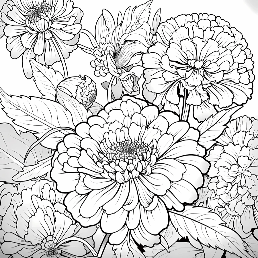 Flower Coloring Book Adult 6