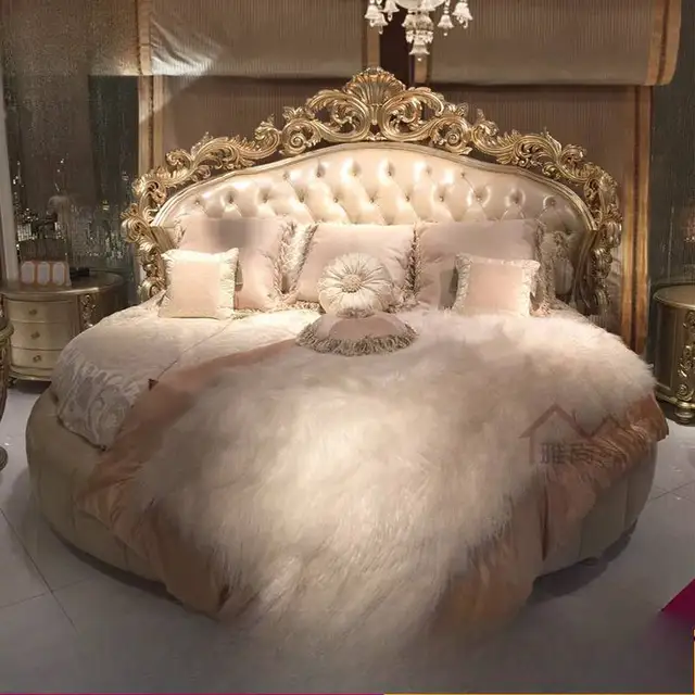White Elegant Double BedDecoration Girls Style Wooden Circle Double Bed Modern Luxury Adults Cama Casal Furniture For Home 1 White Elegant Double BedDecoration Girls Style Wooden Circle Double Bed Modern Luxury Adults Cama Casal Furniture For Home 1