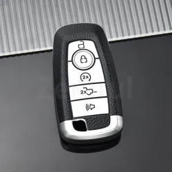 Premium TPU Leather Car Key Fob Holder Case Cover (5button silver)