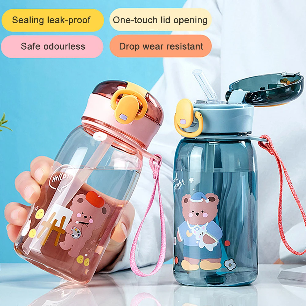 480ML Kids Water Bottle with Straw for School Leakproof Creative Toddler  Water Bottles Tour Portable Water Bottle for Children - AliExpress