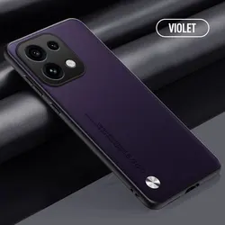 Premium PU Leather Shockproof Phone Case with Matte Silicone Soft Frame and Lens Protection for OPPO Reno16 Pro (Dark purple)