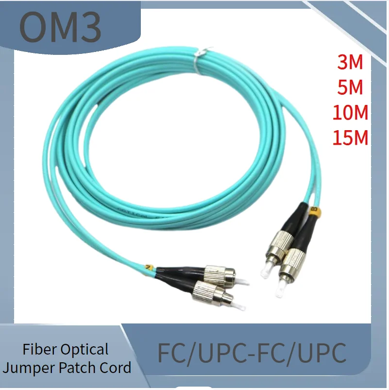 

10PCS/Lot OM3 FC/UPC-FC/UPC Multi-Mode OM3 Fiber Cable Multimode Duplex Fiber Optical Jumper Patch Cord 3M 5M 10M 10M Free Ship