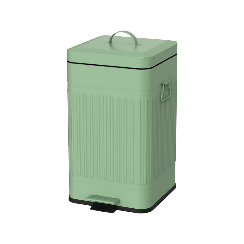 

YY Square Retro Trash Can Kitchen Home Living Room Large Capacity Large