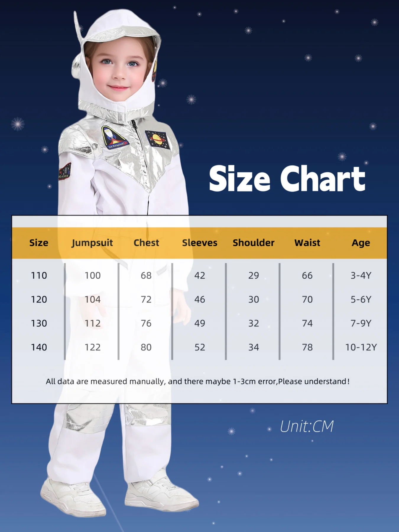 kids cosplay costume Deluxe Boys Girls White Space Astronaut for Book Week Halloween Carnival Out Space Themed Party