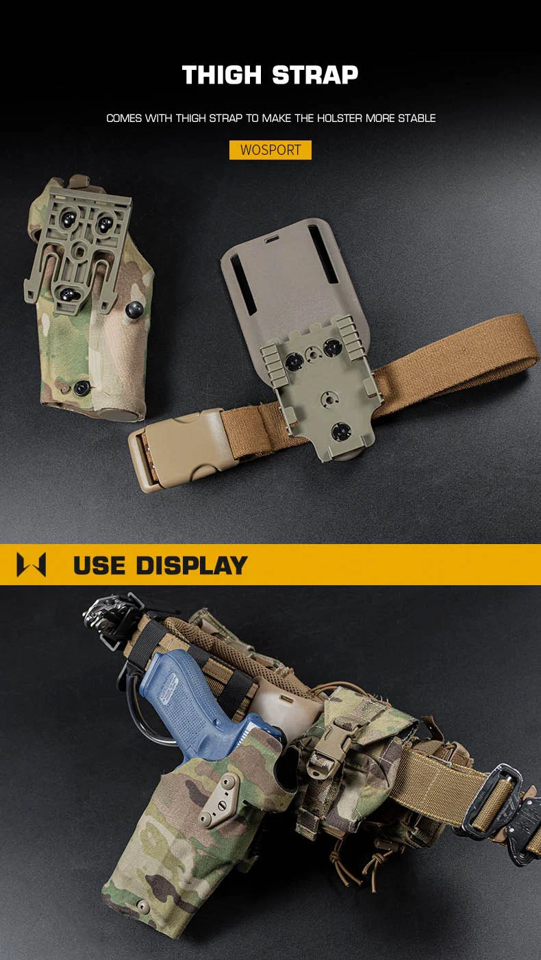 Tactical 6354DO Pistol Holster for Glock 17 Gen4 G19 with X300/X300U Flashlight Quick Lock System QLS Mount Adapter Leg Shroud