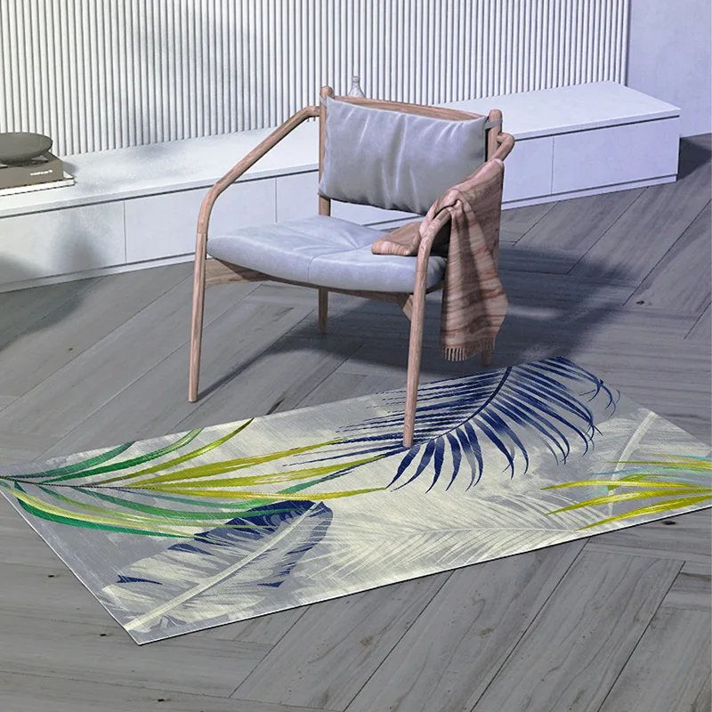

Современный простой 3D напольный коврик с рисунком искусственных перьев, гостиная, офис, спальня, полный ковер, напольный коврик, декор для гостиной