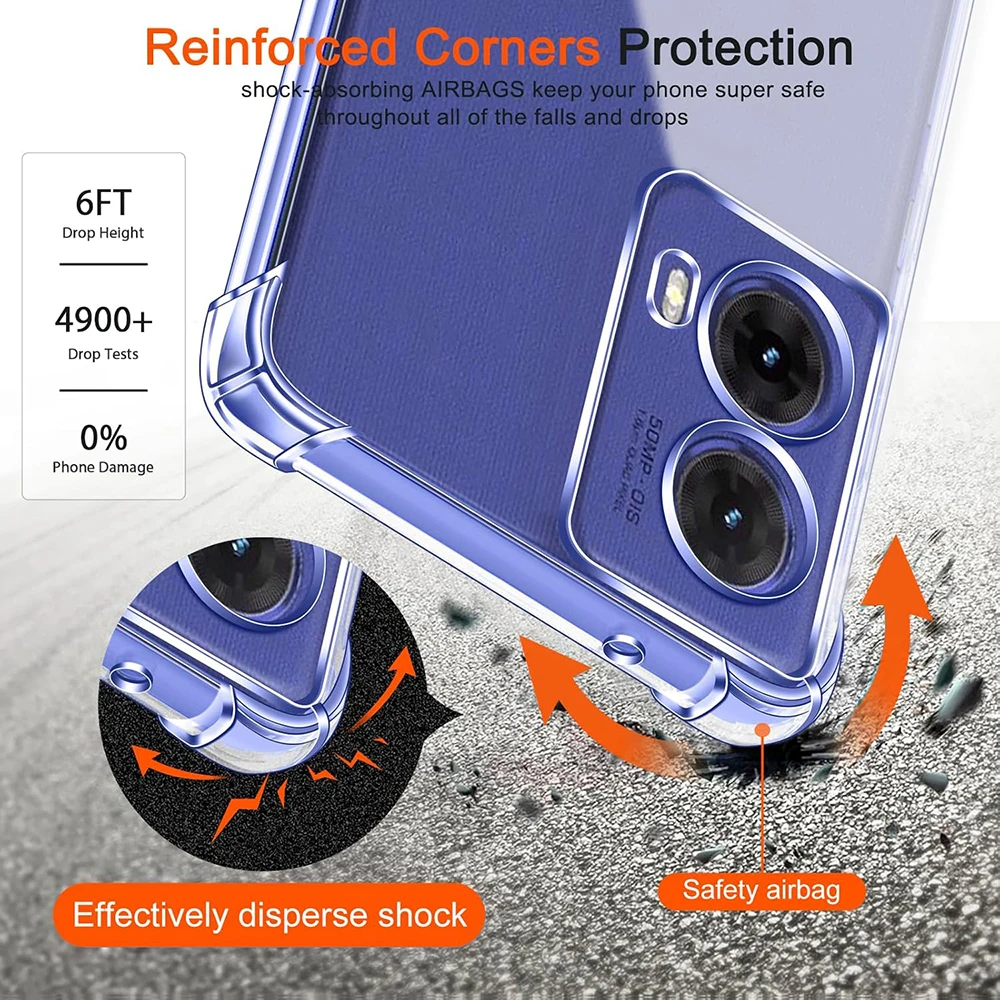 Shockproof Silicone Soft Case Motorola G85 G84 G53 G54 G53 G52 G42 G24 G22 G72 G32 G33 G30 G14 G15 G8 G9 G7 Plus Power Clear