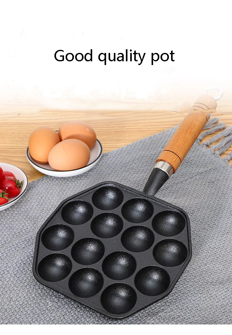 Cast Iron Japanese-style Octopus Small Ball Pot Household Quail Egg Mold  Original Iron Baking Pan Uncoated Non-stick Frying Pan - Pans - AliExpress