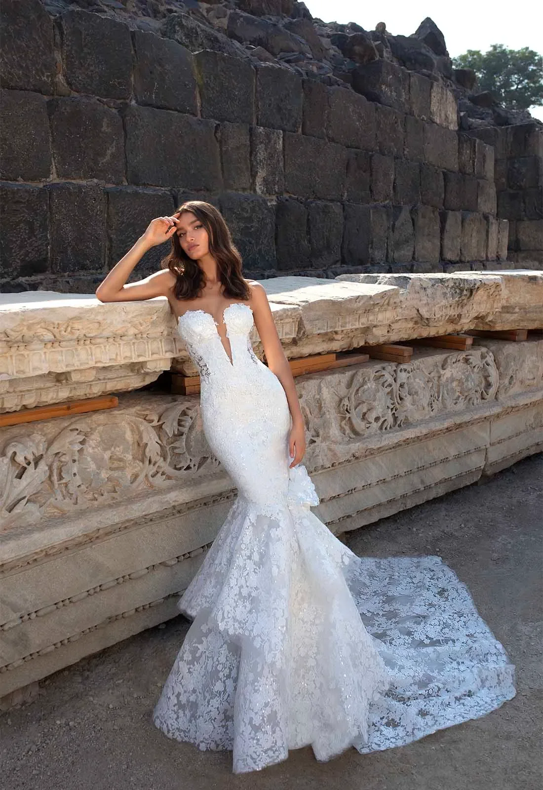 Mermaid Wedding Dress Lace Applique Illusion Backless Bridal Dress Sweep Train | eBay Mermaid Wedding Dress Lace Applique Illusion Backless Bridal Dress Sweep Train | eBay