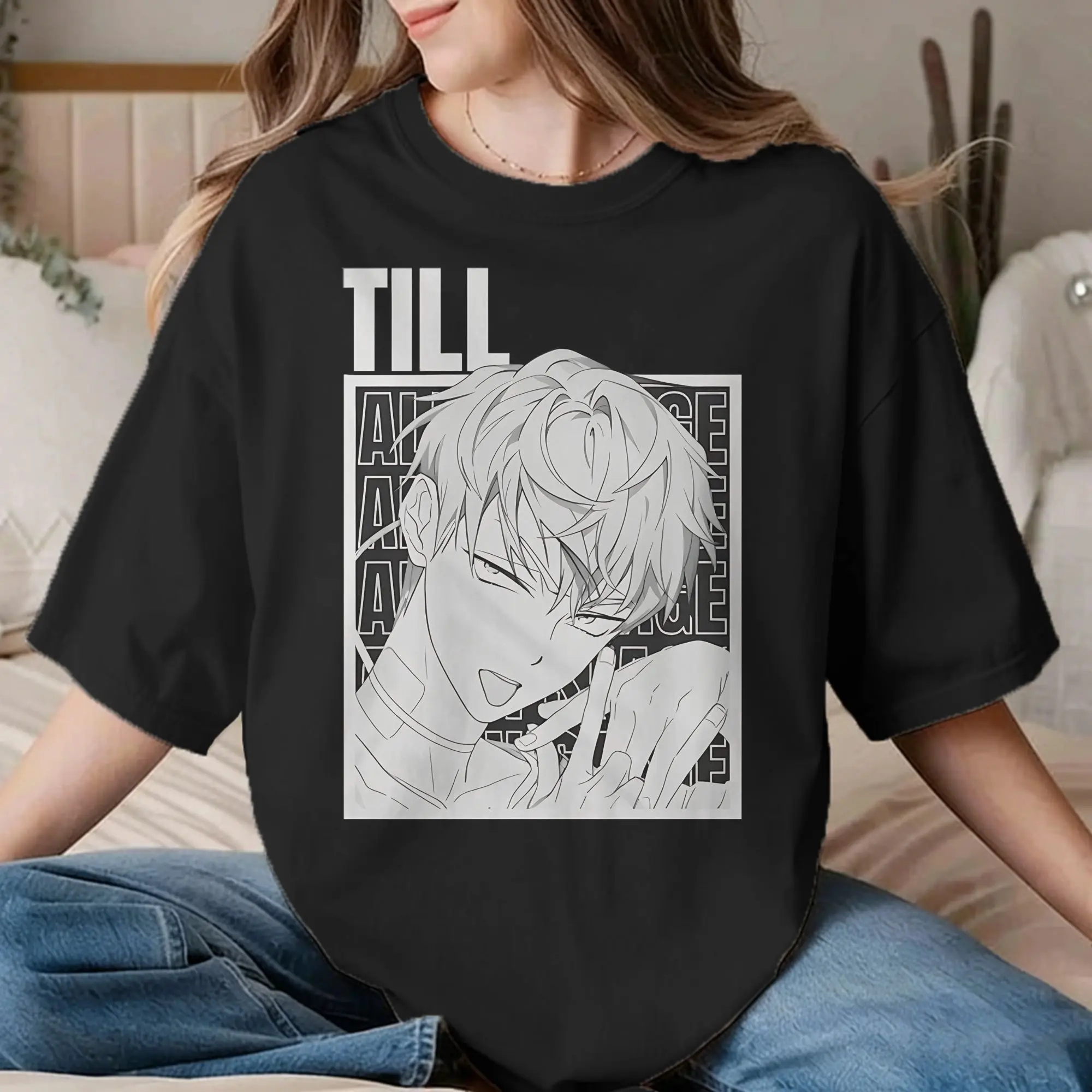 Till Alien Stage Anime Herren Damen T-Shirts Casual Tees Kurzarm-T-Shirt mit Rundhalsausschnitt Baumwolle Klassische Oberteile