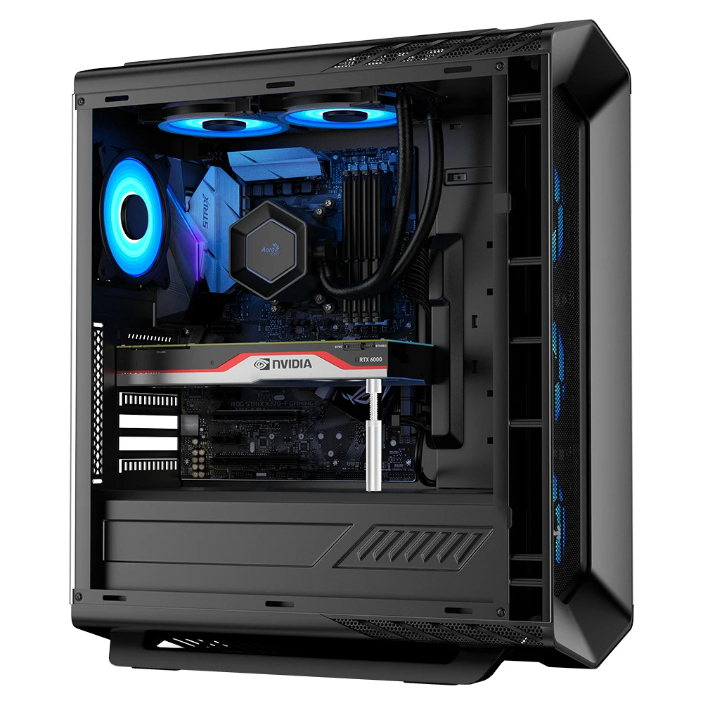 All-aluminum Alloy Support Frame Computer Case Companion Bracket Fixed Vertical Magnetic Base Graphics Card Bracket Jack graphics card holder gpu stand gpu bracket