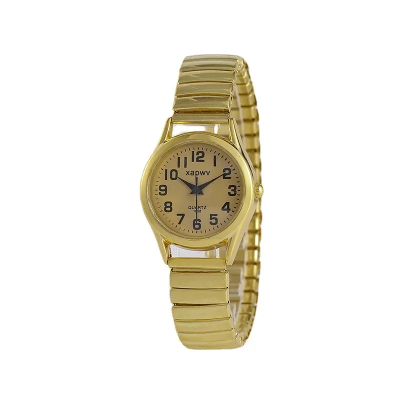 Fashion Watches Women black white gold pink Stainless Steel Elastic Band Watch Retro Ladies' Bracelet Watch 5